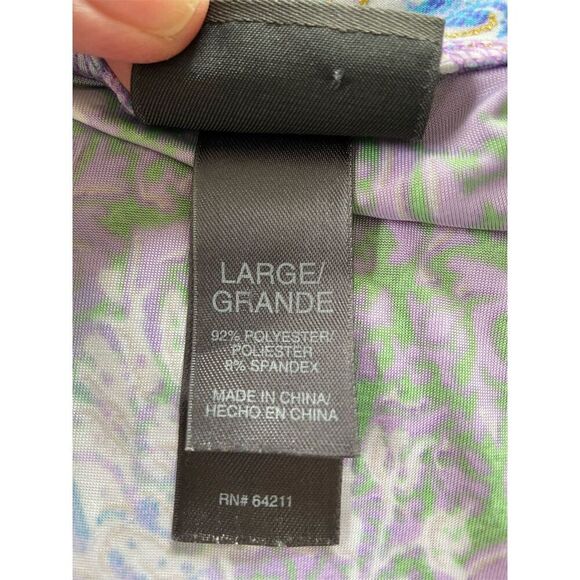 Bisou Bisou Kimono Robe Floral Bell Sleeve Wrap Tie Size L Multicolor - Picture 4 of 13